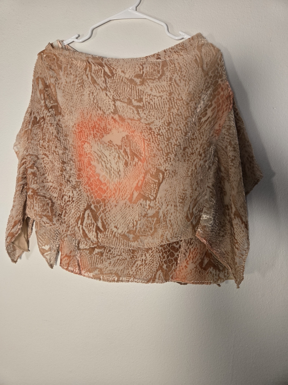 Miss Me Peach and Coral Sheer Layered Blouse